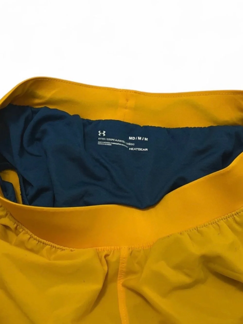 Under Armour Men’s Gold Athletic Shorts with Black Panels